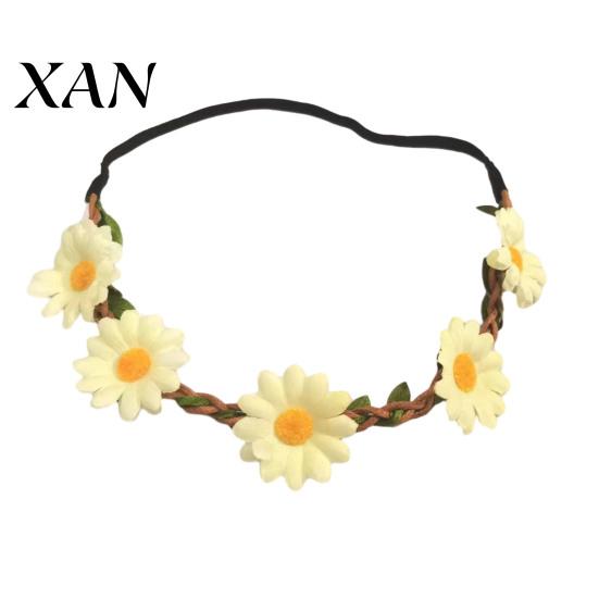 Adjustable Daisy Crown for Girls Sunflower/Daisy Wreath Headband Women Girls, Flower Headpiece, Daily Wear Silk Beach Photography Summer Dress