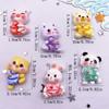 10 SZT Żywica Kawaii Kolorowe Malowane Kreskówkowe Panda Królik Niedźwiedź Świnia Lis Płaski Kamień Figurka Scrapbook DIY Materiały Rzemieślnicze