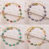Bracelet Œil Bleu Turc en Or 18 Carats pour Femmes, Acier Titane et Acier Inoxydable