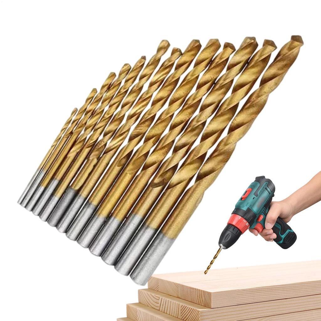 13pcs Twist Woodworking Drilling Tools Round Shank Twist Drill Bits 1.5-6.5mm Igh Speed Steel Full Grinding Hole Opening Tool