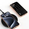 ABEEL For iPhone 16 Plus Case Electroplating Edge Crocodile Texture Genuine Cow Leather Back Phone Cover