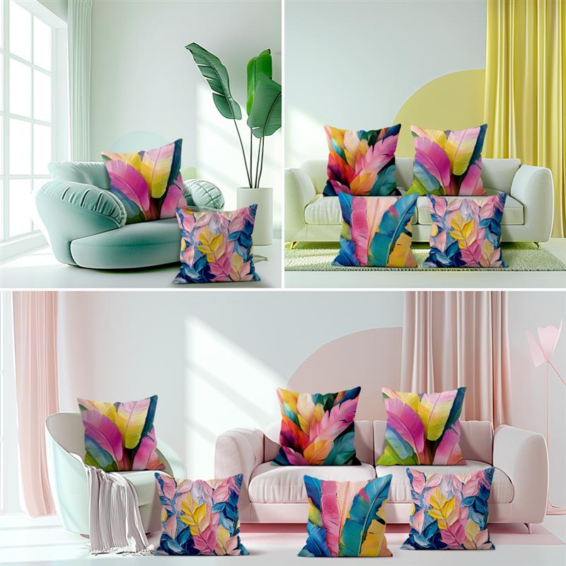 1Pc Colors Feather Cushion Covers Square Pillowcase For Car Sofa Bedroom Home Decor