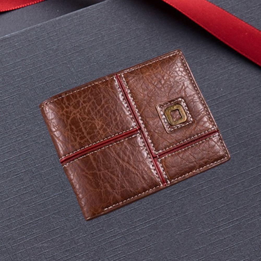 Classic Men's Short Wallet Business Coin Pocket Fashion Male Bifold Wallets  Cash