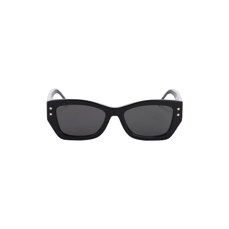 Dior [Available Prescriptions] Side Logo Letters Black Irregular Sunglasses Women's Style Black 53 Basic Outfit