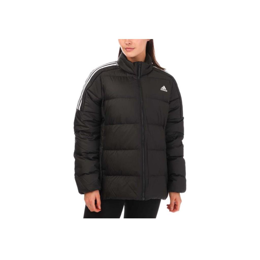 Adidas Essentials Midweight Down Jacket Full Zip Stand Collar Slim Fit Long Sleeve Women Jacket Black GT9161