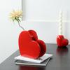 Ceramic Heart-shaped Vase Love Flower Vase Flower Arrangement Accessories Ceramic Handicrafts Red Heart Shape Home Decoration