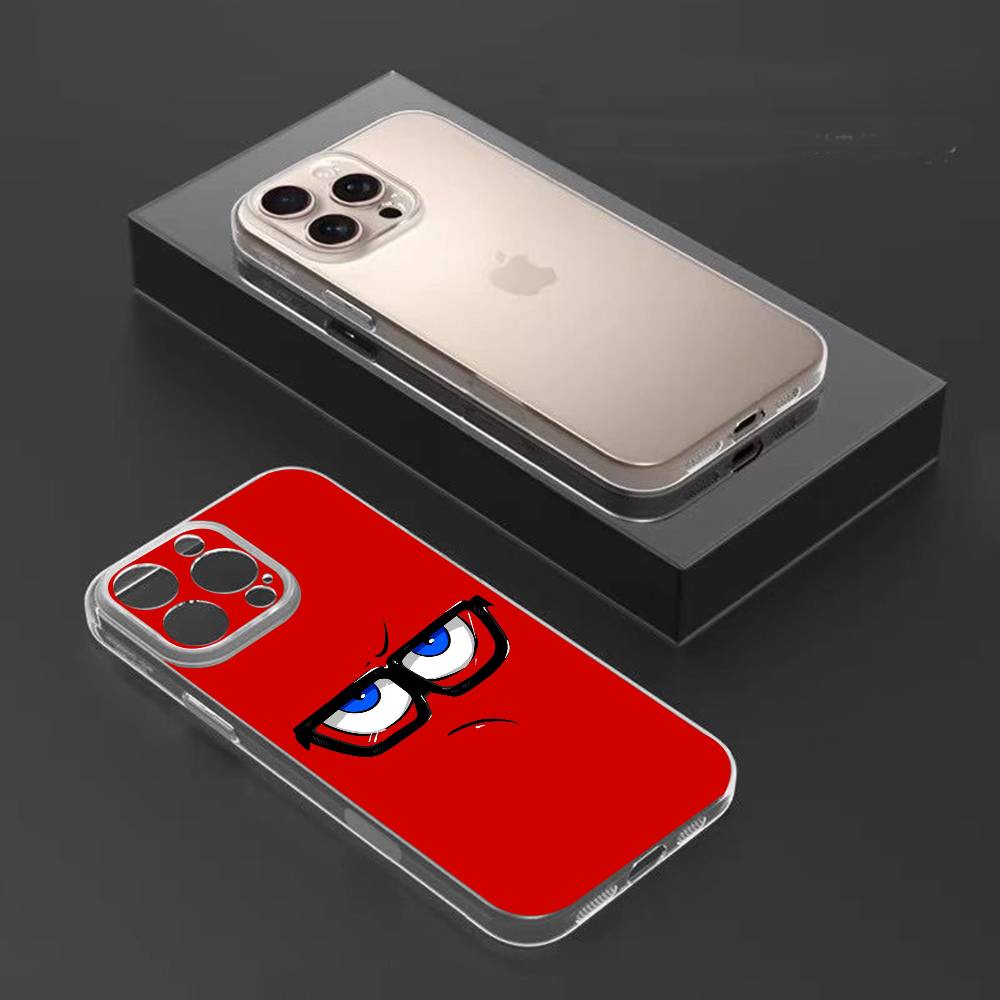 Funny Face Phone Case For iPhone17,16,15,14,13,12,11 Plus,Pro Max Soft Transparent Cover