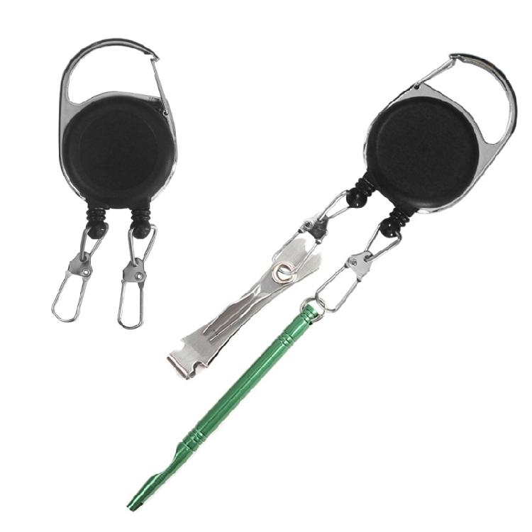 Spring Reinforced Retractable Handle Mark Holder Twin Clip Design 25g ABS Component For Hiking Work Safety