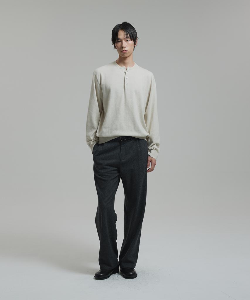 NONBLANK Washable Henley Neck Knit_Cream