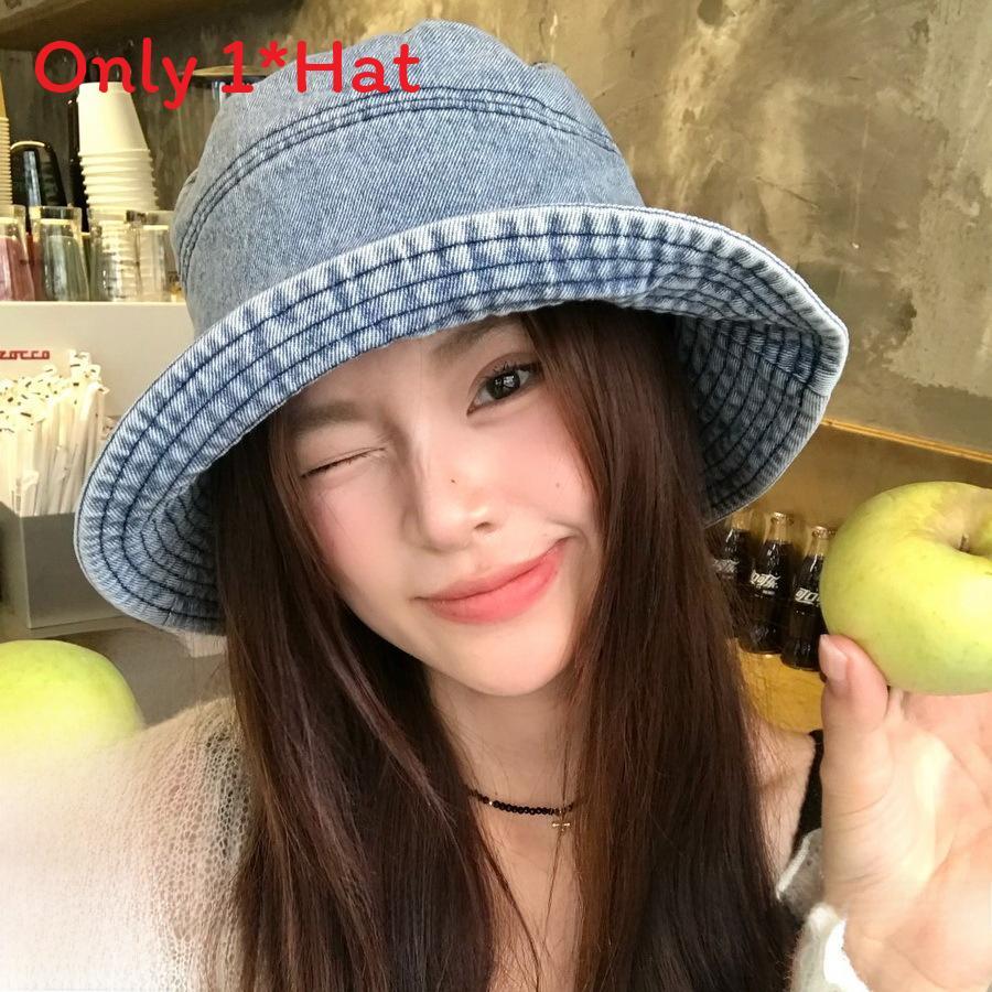 Denim Fisherman Hat For Women Men With Wide Brim Sun Protection Breathable Casual Style