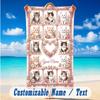 Cat Theme Beach Towel Personalized Custom Name & Text Soft Quick Dry Beach Towel for Swimming Travel