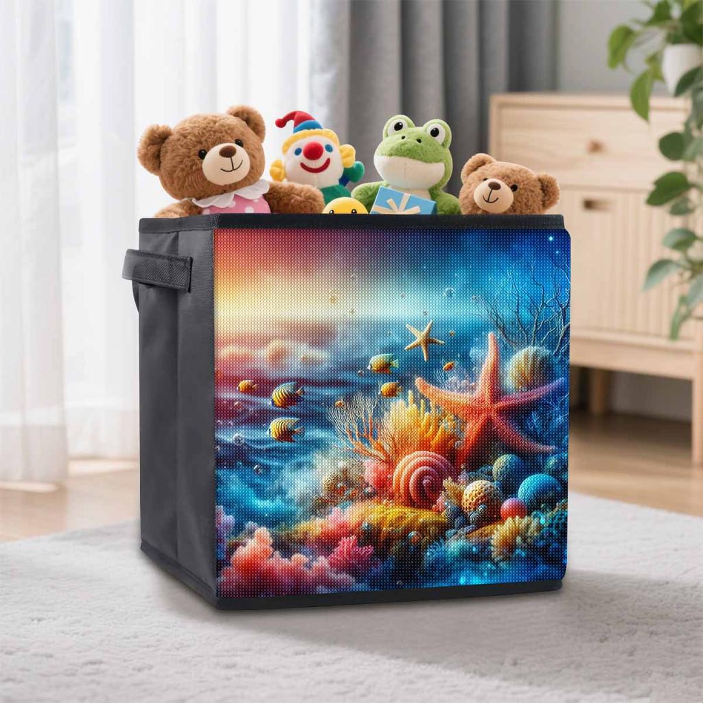 Corals and Starfish 5D Diamond Painting Storage Basket Full Round Drill Mosaic Diamond Embroidery Cross Stitch Kits Home Decor Home Decor