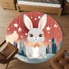 1pc Rabbit Stars Round Chair Mat Office Area Rug - Non-Slip, Floor Mat for Office, Bedroom, Ideal Home Decor Gift C0112131