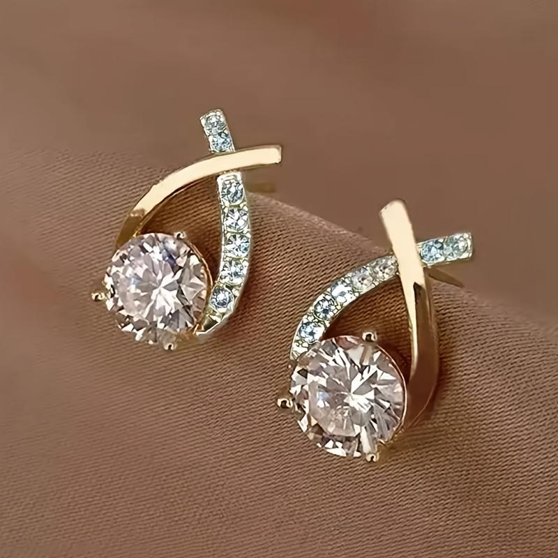 

Pair Cross Shaped Stud Earrings Versatile Daily Wear Simple Elegant Cute Noble Ear Accessories Suitable for Daily Commuting Ear Studs