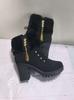 New autumn and winter Martin boots  British high-heeled turned rhinestone short boots thick heel thickened velvet  boots