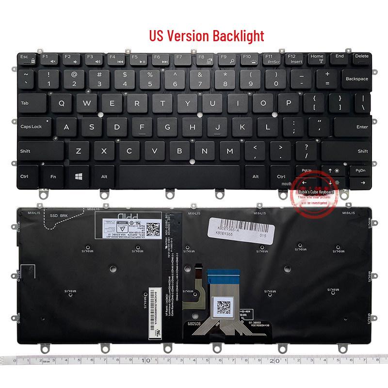 Compatible Keyboard for Dell XPS Models: 13-9370, 9317, 9380, 9305, 7390 (P82G), and 9365 (P71G001)