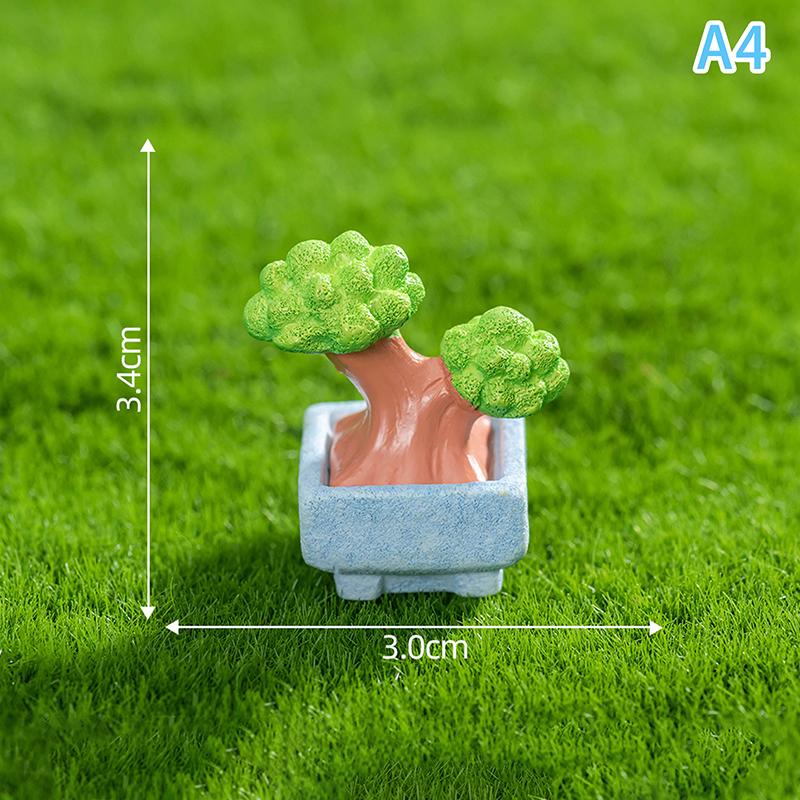 Figurines Miniatures Cute Small Tree Potted Micro Landscape Ornaments For Home Decorations Office Desk Accessories