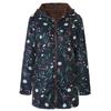2025 European and American women's long-sleeved zipper hooded thickened composite cotton-padded coat printed medium and long cotton-padded coat