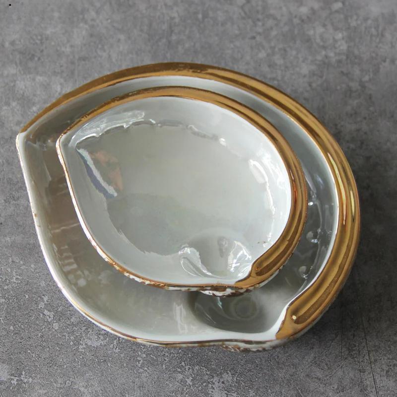 Abalone Shaped Ceramics Dining Plate Restaurant Tableware Sashimi Plate Dessert Plates Fruit Salad Bowl Dim Sum Dish Snack Tray
