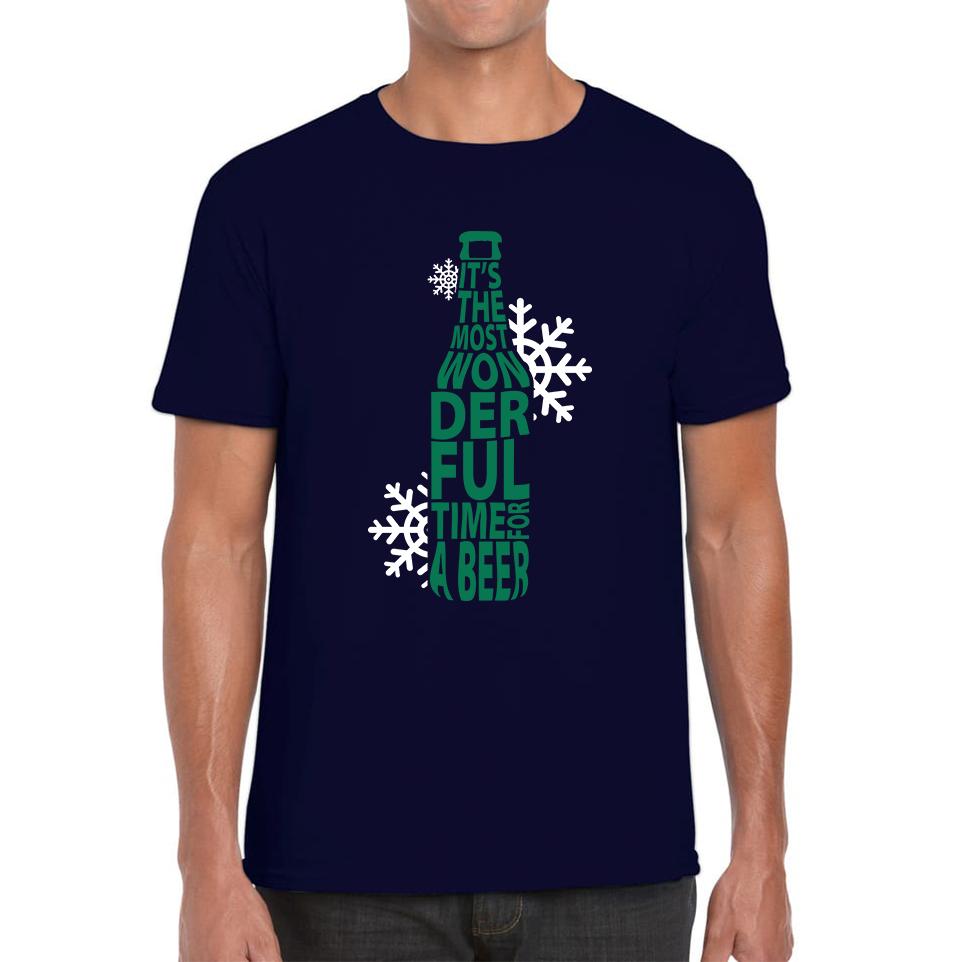It s The Most Wonderful Time For A Beer Christmas Mens T Shirt Womens Tops Tees S