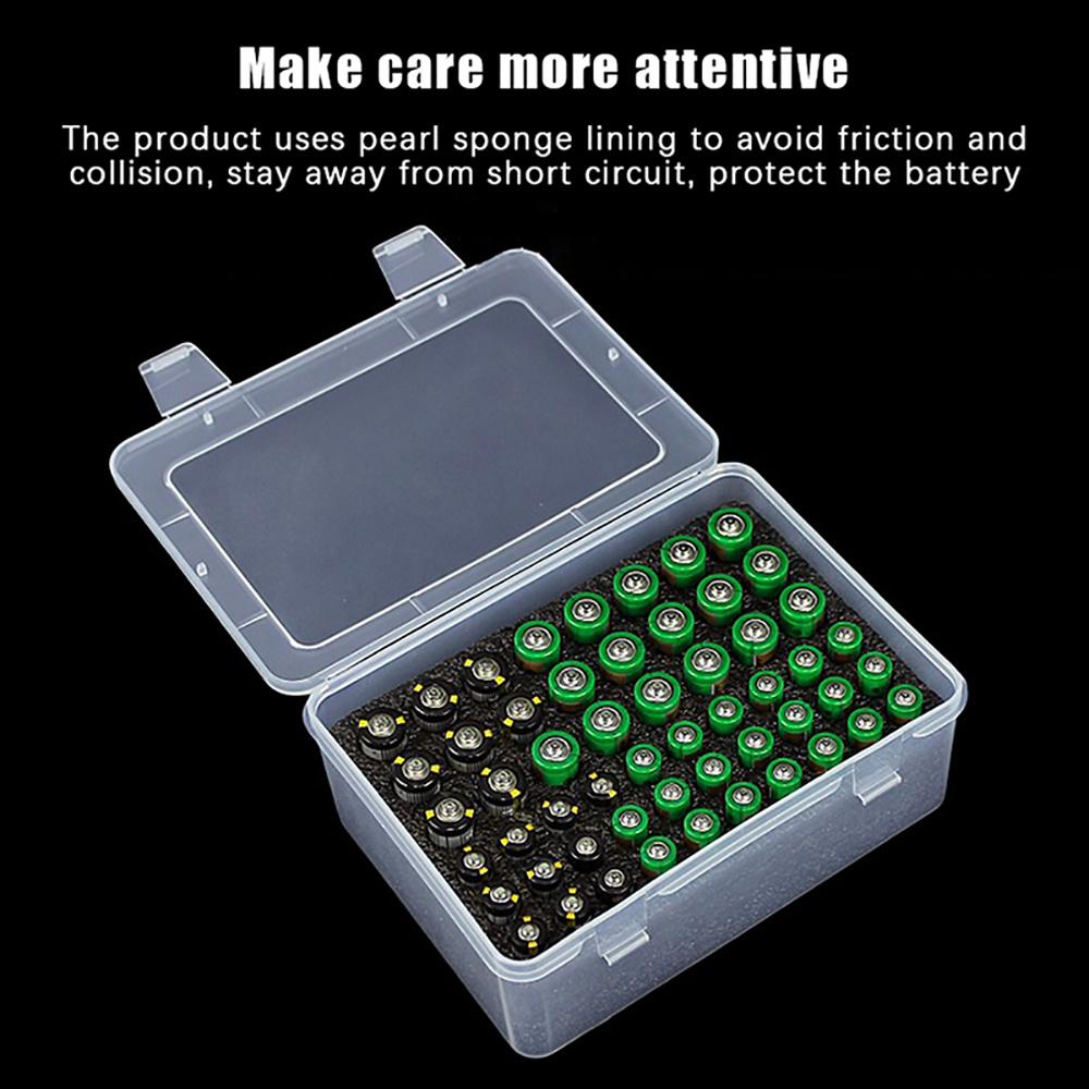 No.5/7 Battery Box Holds 54 Slot AA AAA Battery Storage Organizer Case Holder for Home Garage Drawer Protect Battery Storage