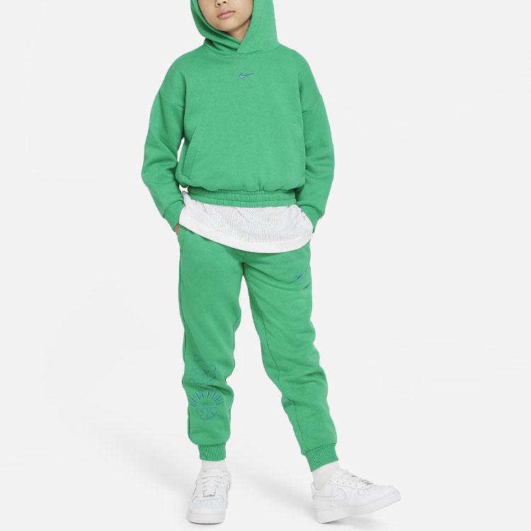 Nike Culture Of Basketball Logo Print Cuffed Knit Joggers Kids Bottoms Green FD4016-324
