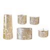 5-Piece Modern Ceramic Buddhist Altar Set "Yui Hana" (Round Incense Burner) Champagne Gold (j1271-1-4)