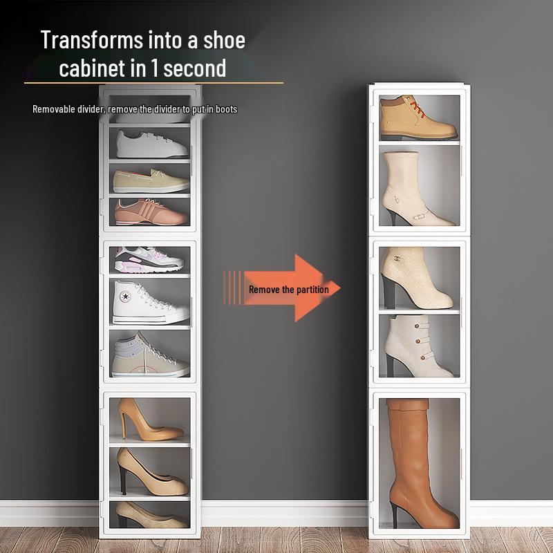 Clear Dustproof Shoe Box: Adjustable, Space-Saving, Large Capacity Shoe Rack for Entryway Organization