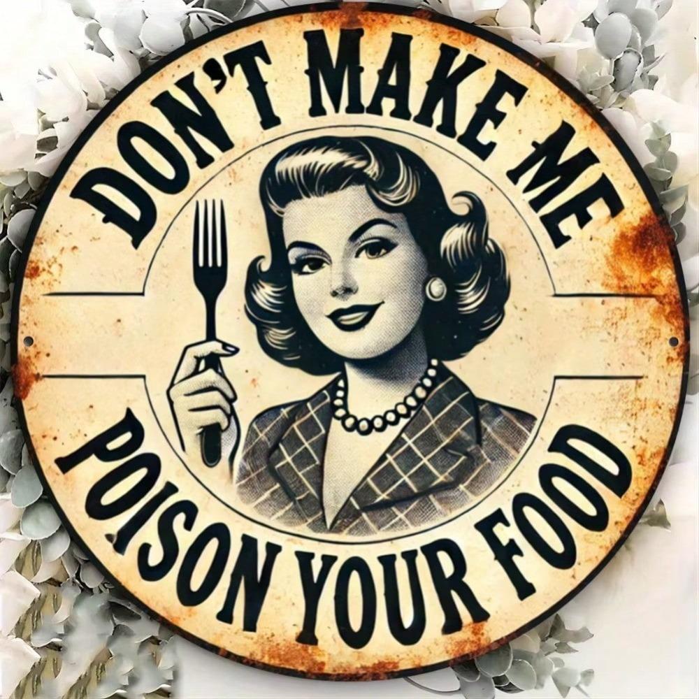 Vintage Humor Metal Sign Kitchen Wall Art Decor 7.8x7.8 Inch Halloween Home Office