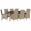 Ensemble à manger de jardin - vidaXL - Beige - 9 pièces - Dossier réglable - Housses lavables