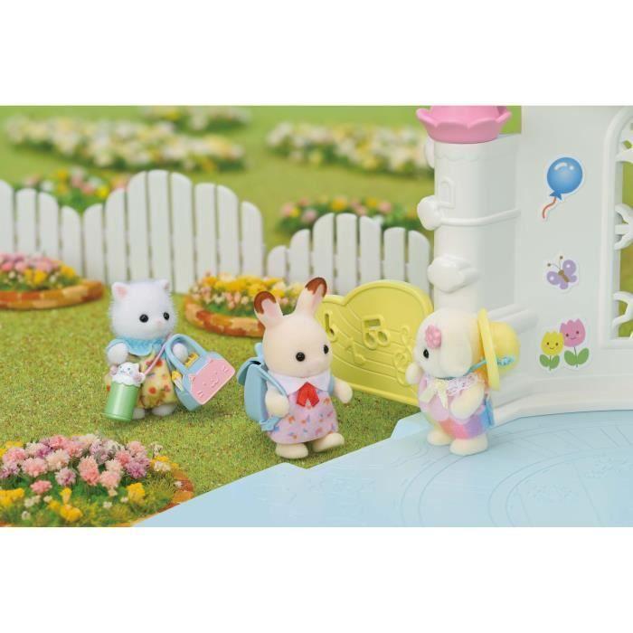Le duo des bébés en promenade - sylvanian families - 5747 - lapin chocolat et chat persan avec accessoires