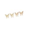 Gold-Plated Butterfly Ear Studs with Colored Zirconia - Luxury Fashion Earring