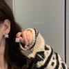New trendy niche earrings light luxury high-end pleated metal French exquisite simple ear jewelry stud earrings