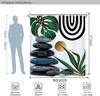 Abstract Zen Spa Shower Curtain Set Minimalist Bible Meditation Modern Aesthetic Contemporary Green Plant Leaves Monstera