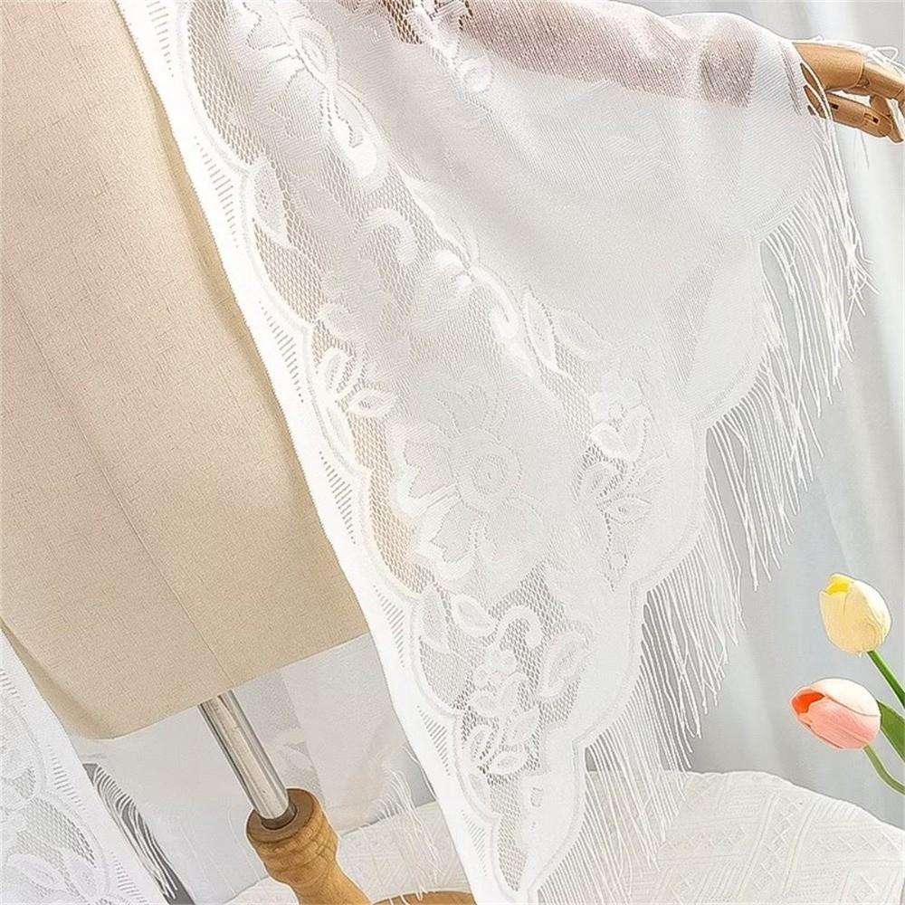 Hollow Lace Shawl Tassel Patchwork Triangle Scarf New Tulle Scarf