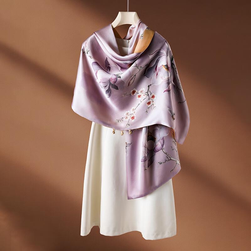 HANGSILU Chinese Style Mulberry Silk Scarf & Shawl for Women