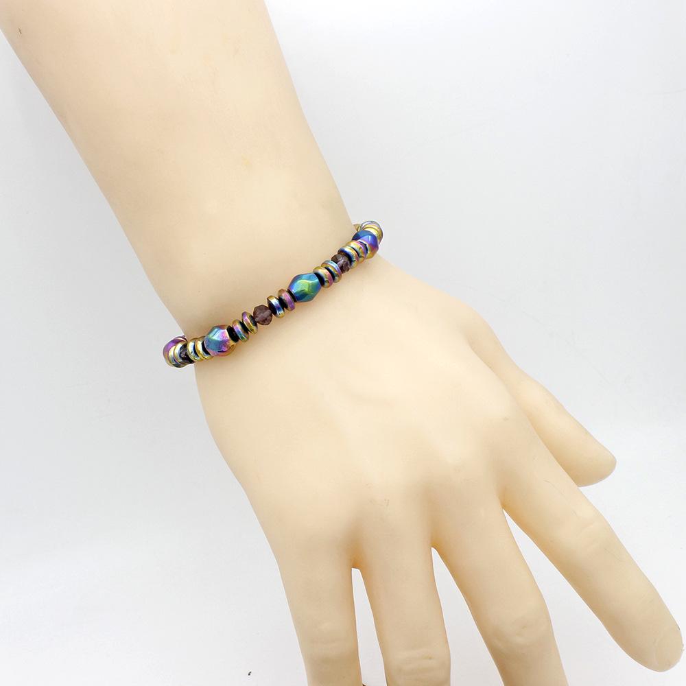 2018 Seven-Color Electroplated Magnetic Hematite Health Bracelet