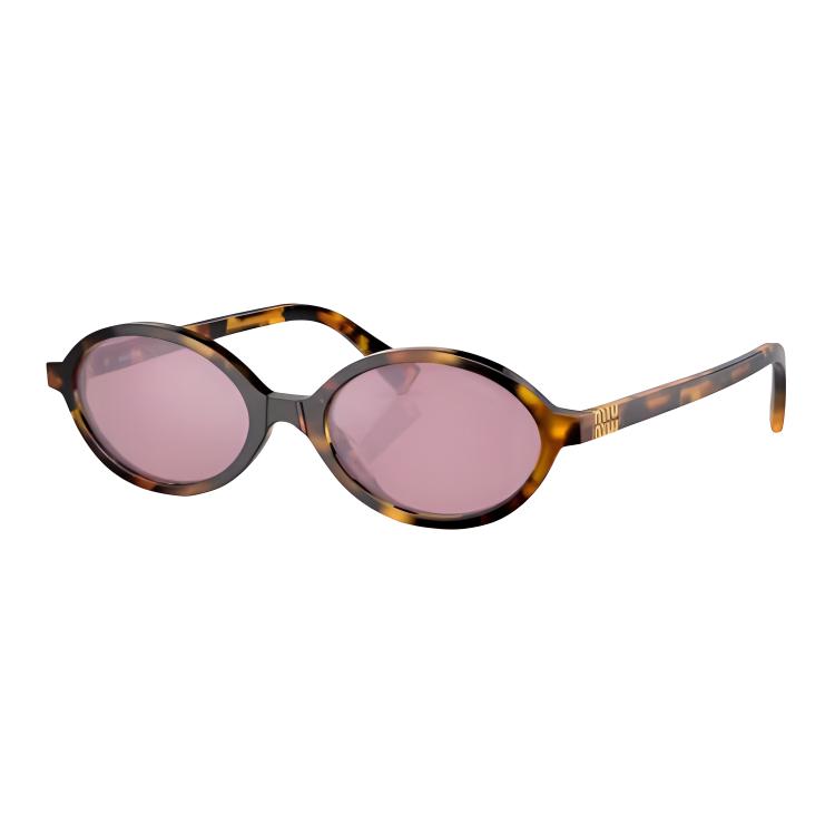 

Miu Miu Letter Logo Design Oval Sunglasses Women sunglasses Tortoiseshell MU-04ZSF-VAU50D Eyeglass Case/Pouch+Box
