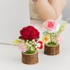 Handmade Crochet Flowers Potted Ornament Car Center Console Decor Cartoon Knitting Flowers Potted Diy Decoration Accessories