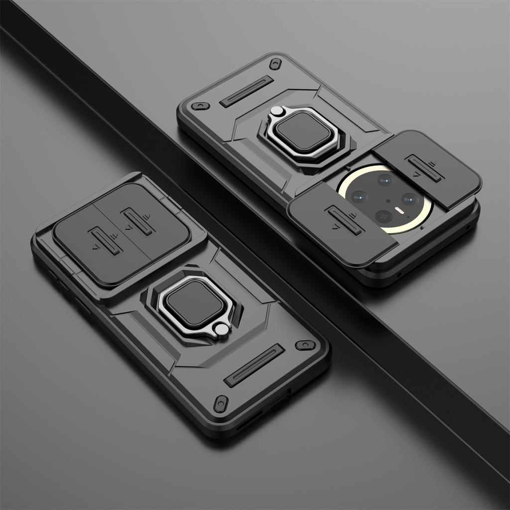 For Huawei Mate 70 Case PC+TPU Kickstand Phone Protector with Lens Cover