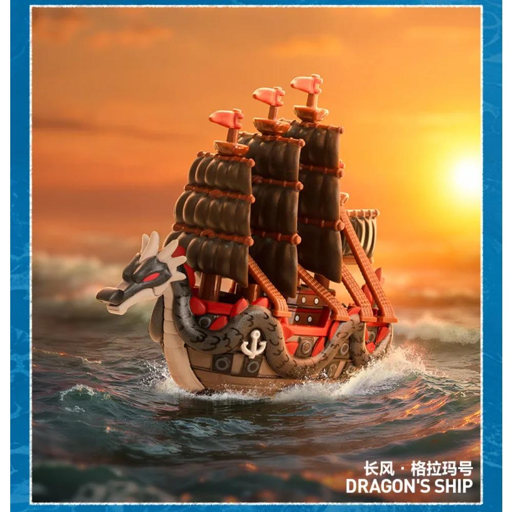 POP MART One Piece Thousand Sunny Ship Great Route Series Collectible Fashion Anime Vehicle Model For Anime Fans And Collectors