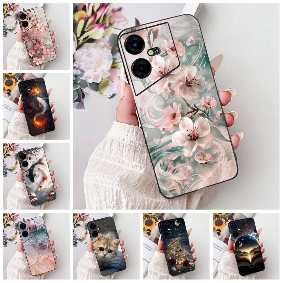6,82'' Für Techno Pova Neo3 LH6n Rückabdeckung Für Tecno Pova Neo 3 Hülle Silikon Luxus Mode Niedliche Cartoon Katze Stoßfest Funda