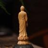 Cliff Cypress Wood Carving Statue of Shakyamuni Buddha Wood Engrave Wooden Sculpture Home Crafts Ornaments Decoration