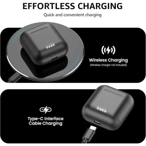 TOZO T6 Wireless Earbuds, Bluetooth 5.3, In-Ear, Deep Bass, Warm Sound Quality, Wireless Charging, IPX8 Waterproof, Custom EQ, App Compatible, Powerfu