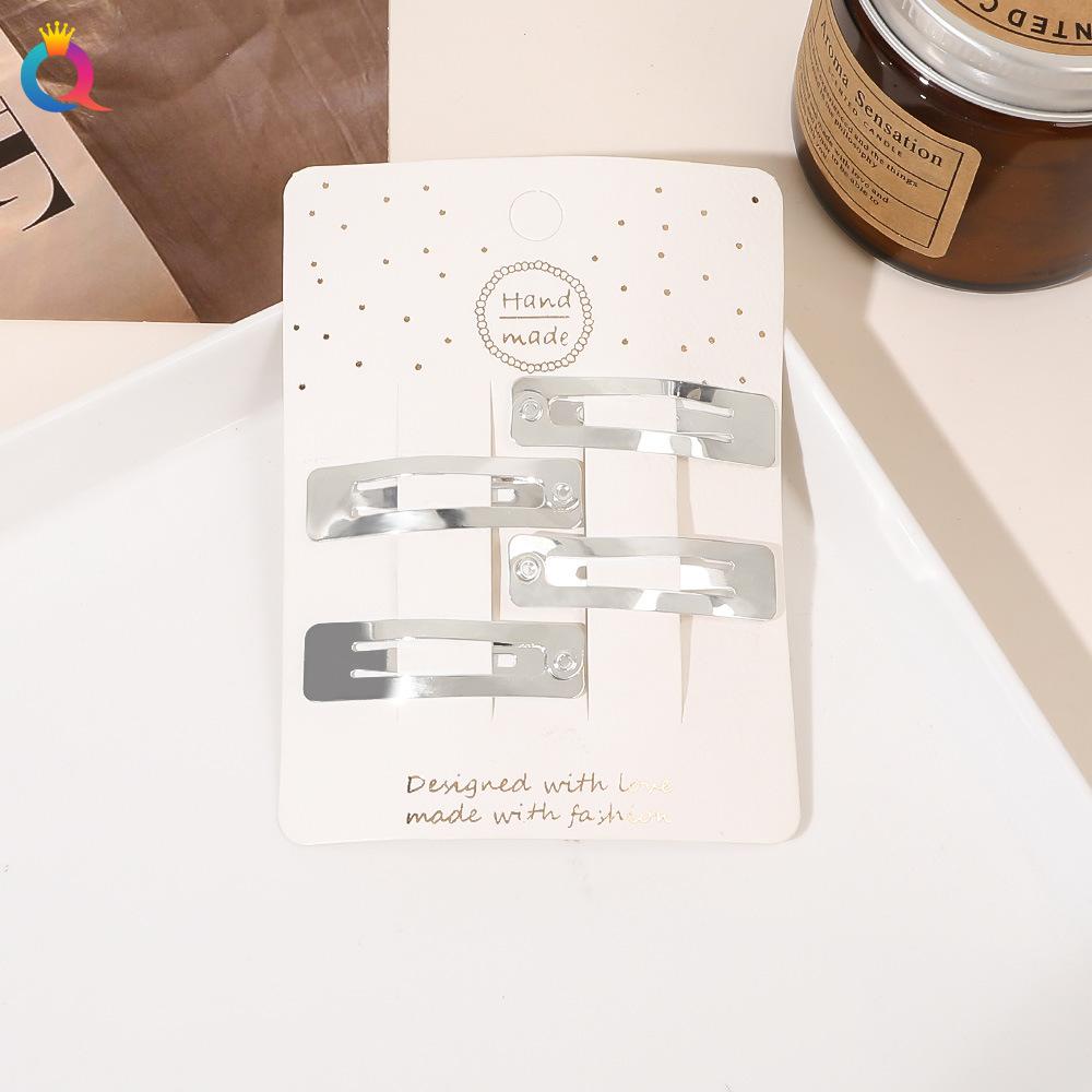 3/4pcs  Frosted Simple Hair Clips for Girls Star Oval Triangle Square Hair Clips Kids Snap Hair Clips Pentagram BB Clip