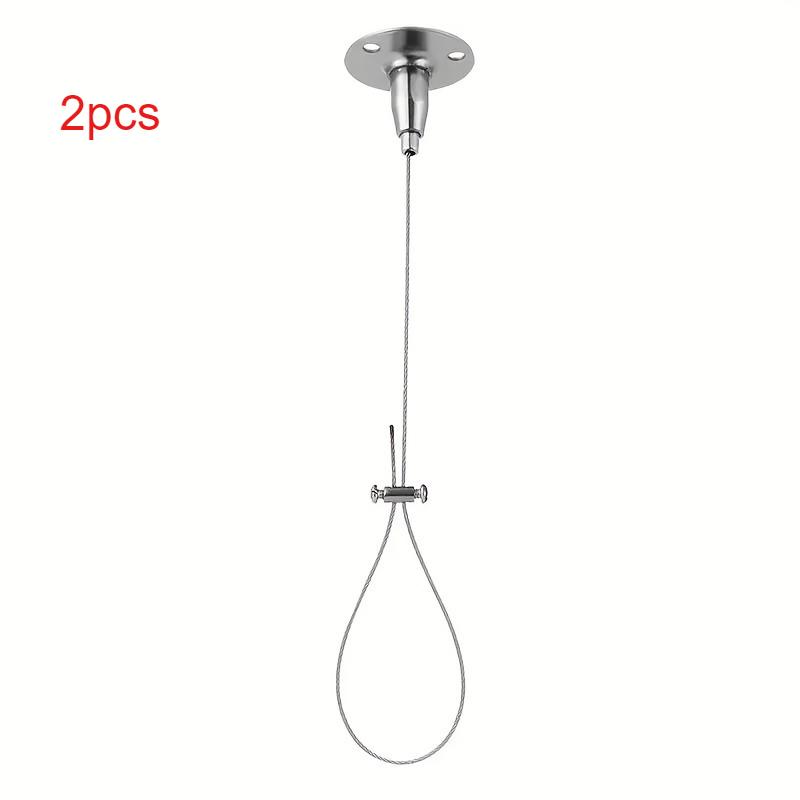 Adjustable Curtain Rod Support Rope, Ceiling Hanging Bracket for Curved & L-Shaped Rods