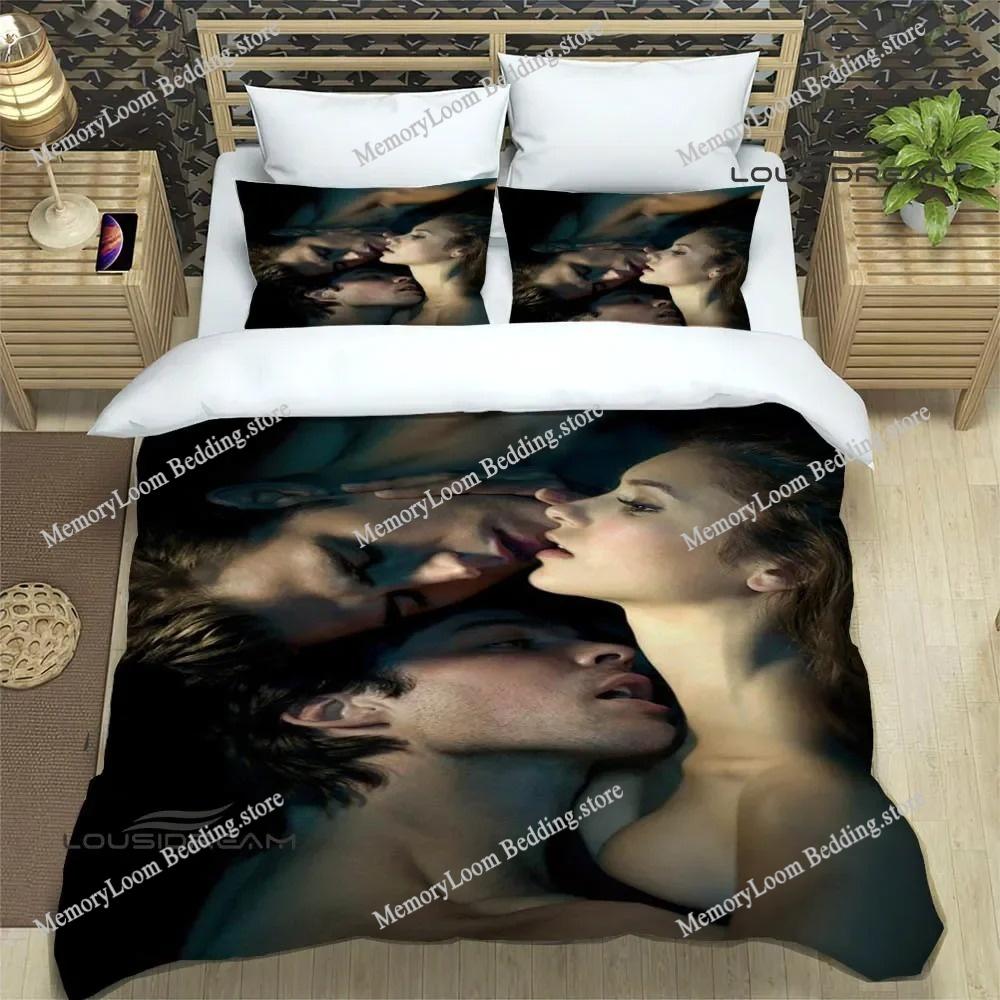 TV Series Popular The Vampire Diaries Damon Salvatore Bedding Set King Size Duvet Cover 3D Print Cozy Soft Bed Sheet Set Adult