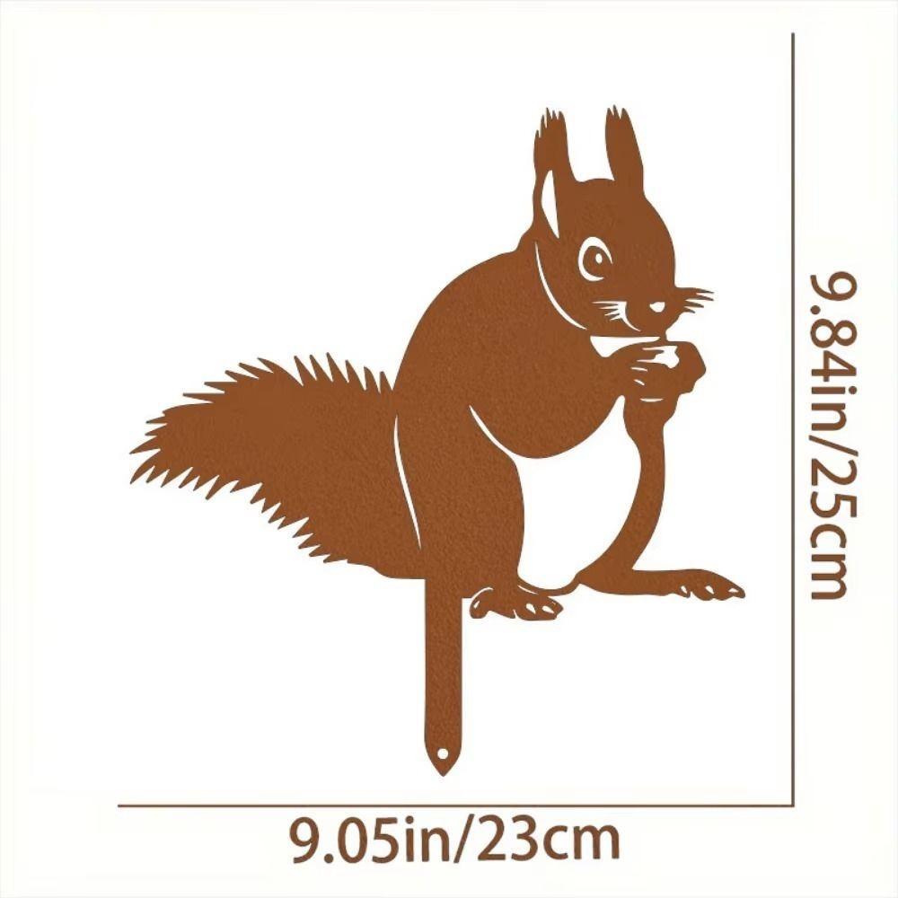 Garden Decor Wrought Iron Rabbit Squirrel Metal Sculpture