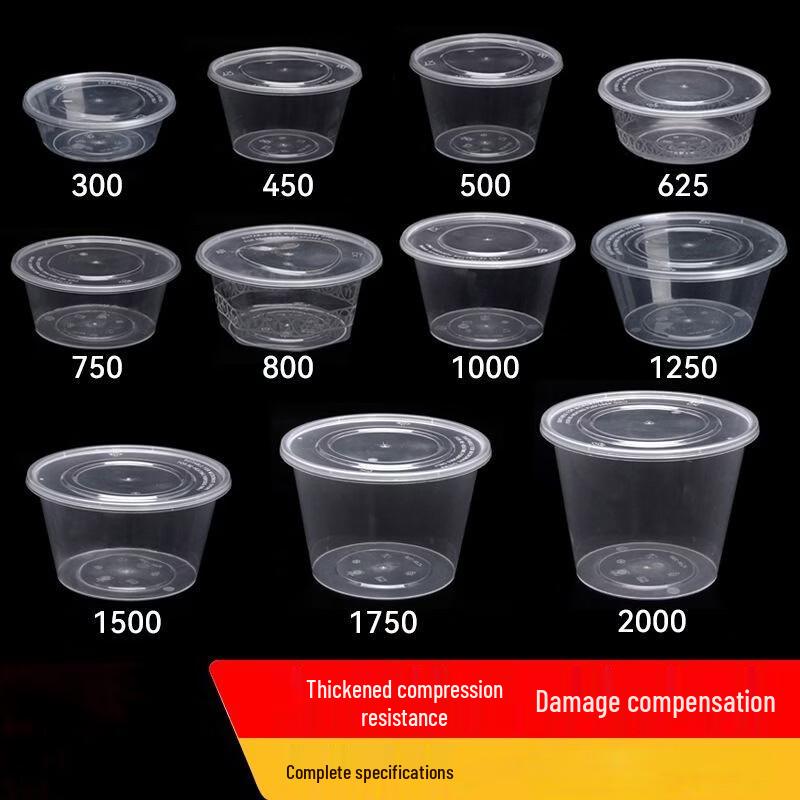 Disposable Microwavable Food-Grade Plastic Round Bowl with Lid