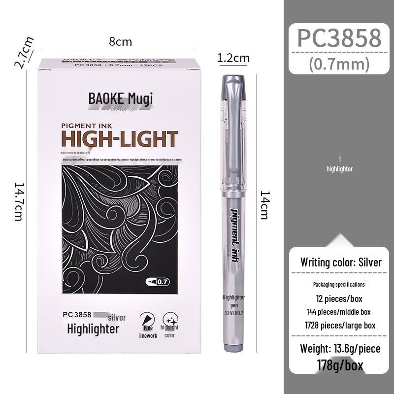 Boke Gold Glitter & White Highlight 1.0mm Gel Pen Set for Creative Drawing and Journaling